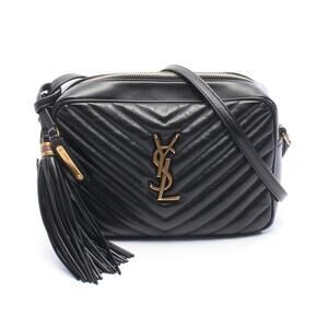 Saint Laurent Paris LOU Monogram Shoulder Bag Leather Black
